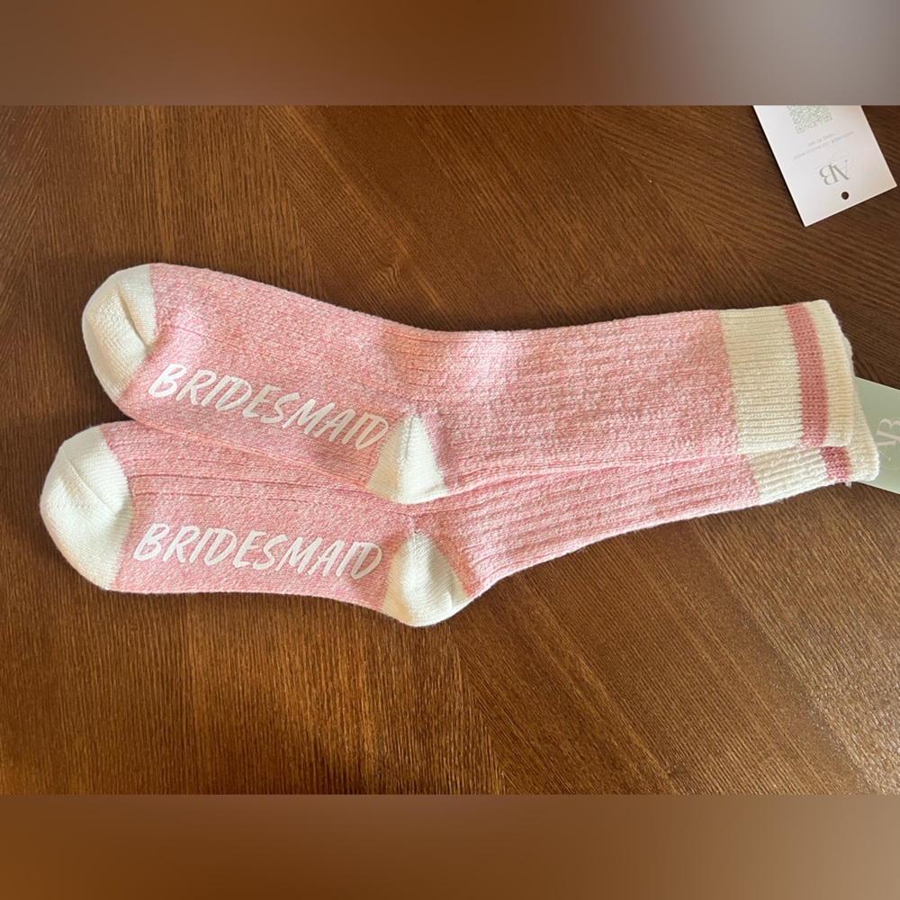 Bridesmaid Pink and White Socks